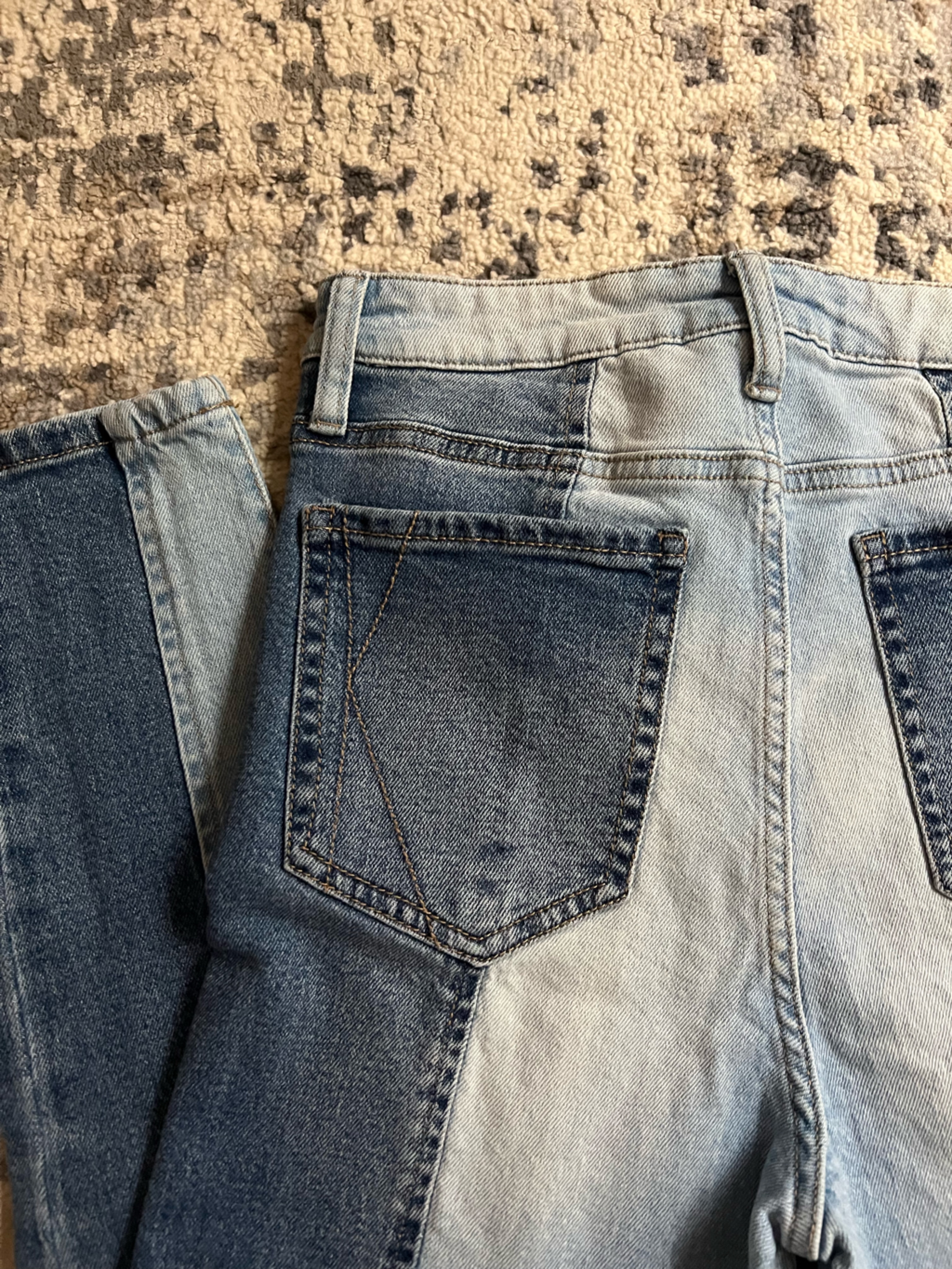 Kendall & Kylie Two-Tone Light And Dark Blue Skinny Jeans — image 8 of 8